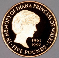 Our 1999 Princess Diana Gold Proof Five Pounds Reverse Photograph