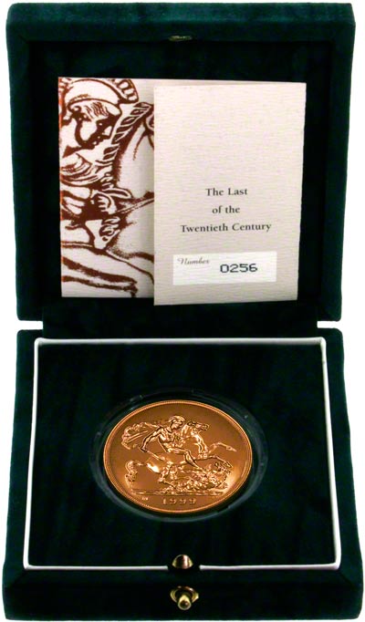 1999 Brilliant Uncirculated Five Pound Gold Coin in Presentation Box