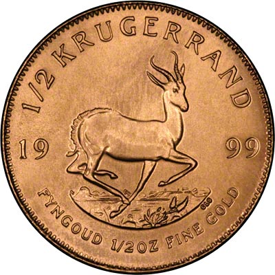 Reverse of 1999 Half Ounce Gold Krugerrand