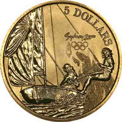 Reverse of 2000 Australia 5 dollar Sydney Olympics