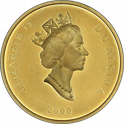 Obverse of 2000 Canadian Gold Proof 100 Dollars