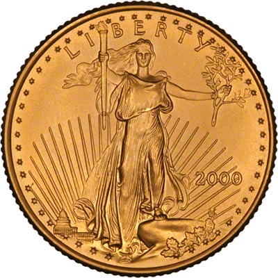 Obverse of 2000 Quarter Ounce Gold Eagle