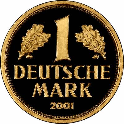 Reverse of 2001 Last German Gold Deutsche Mark