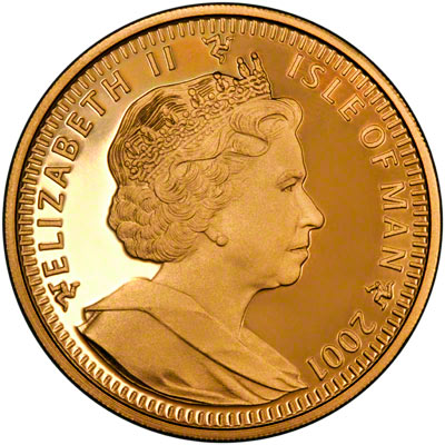 Obverse of 2001 Manx Gold Crown
