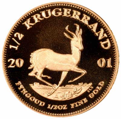 Reverse of 2001 One Ounce Proof Krugerrand