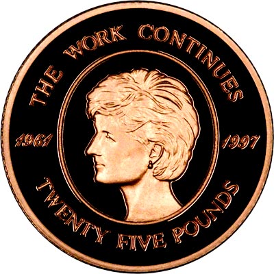 Reverse of 2002 Alderney Gold Proof Twenty Five Pounds