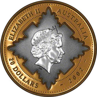 Obverse of 2002 australia $20 Gold Proof Coin