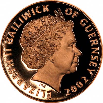 Reverse of 2002 Guernsey Gold Proof Crown