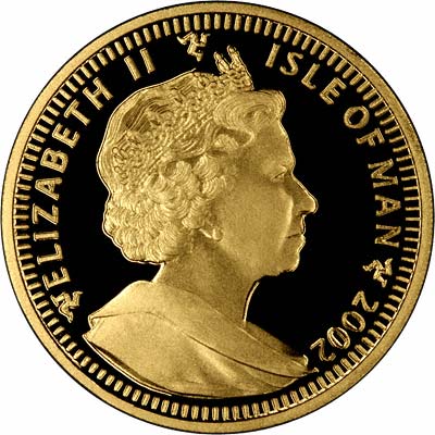 Obverse of 2002 Manx Gold Proof One Crown