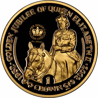 Reverse of 2002 Manx Gold Proof Coin - Trooping the Colour