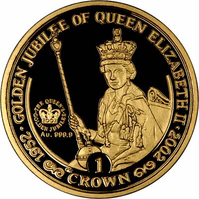 Reverse of 2002 Manx Gold Proof Coin - Elizabeth at her Coronation
