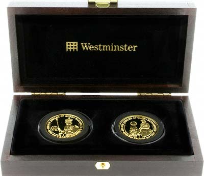 2002 Manx Gold Proof 2 Coin Set in Presentation Box