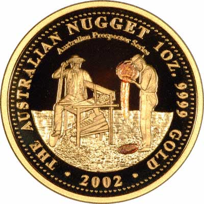 Reverse of 2002 Australian One Ounce Gold Proof Nugget