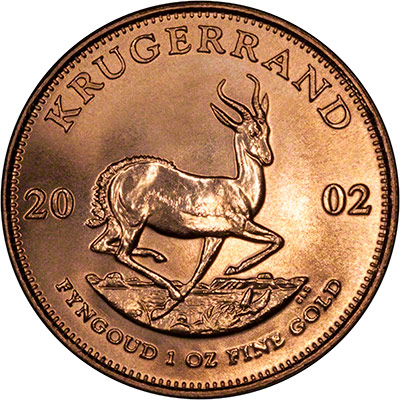 Reverse of 2002 One Ounce Gold Krugerrand