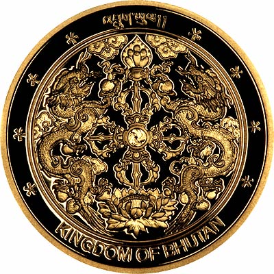 obverse of 2003 Bhutan Gold Proof 1000 Ngultrum