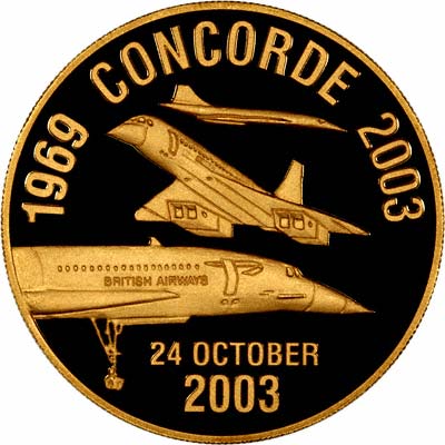 Obverse of 2003 Concorde's Last Flight Gold Medallion