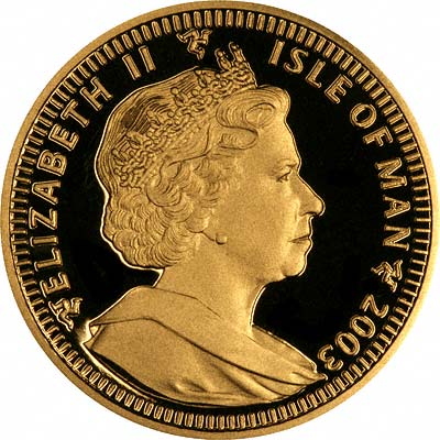 Obverse of 2003 Manx Gold Proof Crown