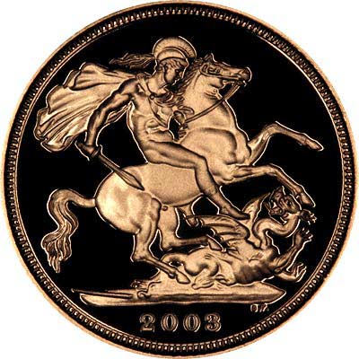 2003 Gold Sovereign Reverse