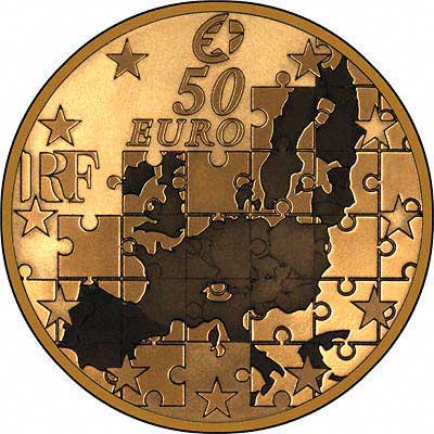 Reverse of 2004 French Gold Proof €50 - Expansion Of The European Union