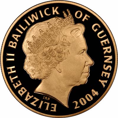 Obverse of 2004 Alderney Gold £5 Crown