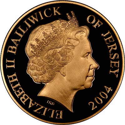 Obverse of 2004 Alderney Gold £5 Crown
