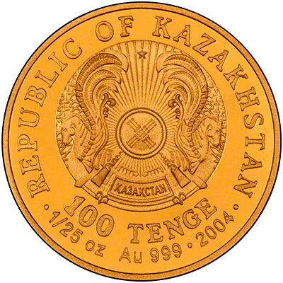 Obverse of 2004 Kazakhstan Gold 100 Tenge