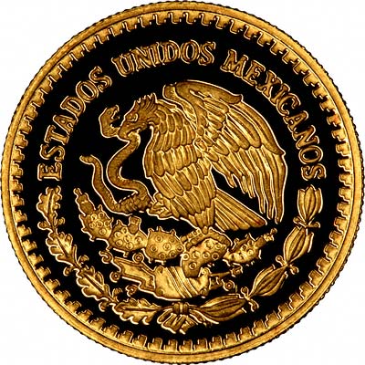 Obverse of 2004 Mexican Quarter Ounce Gold Proof