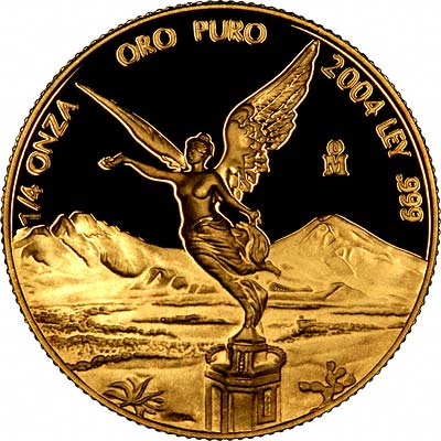 Reverse of 2004 Mexican Quarter Ounce Gold Proof