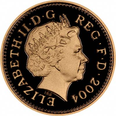 Obverse of 2004 Gold Proof £1 Coin