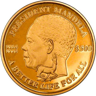 Reverse of 2004 Sierra Leone $500 Gold Proof Coin
