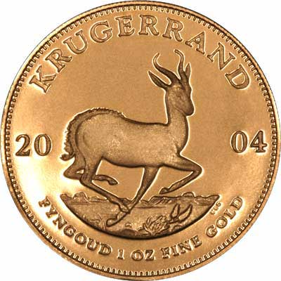 Reverse of 2004 One Ounce Gold Proof Krugerrand