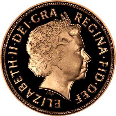 Obverse of 2004 Gold Proof Sovereign
