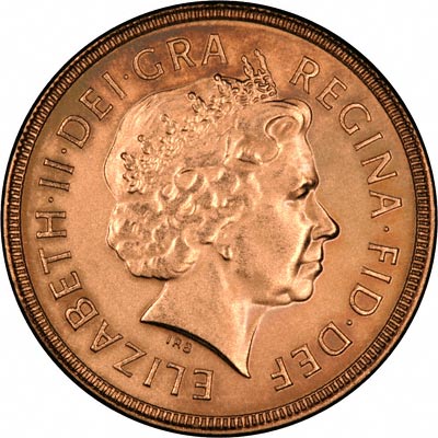 Obverse of 2004 Uncirculated Sovereign