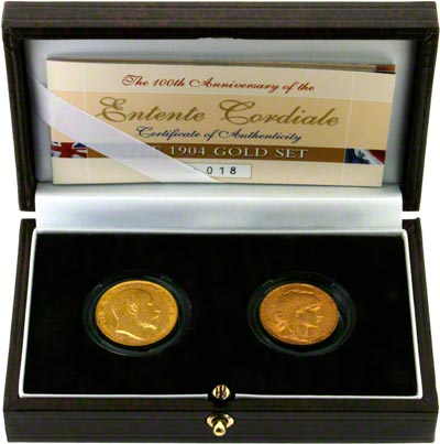 2004 Entente Cordial Two Coin Set in Presentation Box