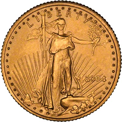 Obverse of 2004 Tenth Ounce Gold Eagle