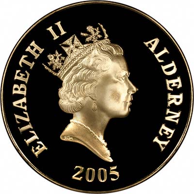 Obverse of 2005 Alderney Battle of Trafalgar Gold £1,000 Proof Coin