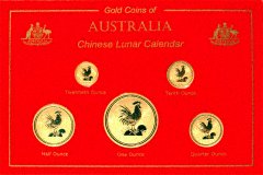2005 Australian One Ounce Gold Rooster Set