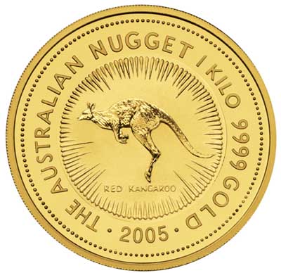 Reverse of 1995 Australian One Kilo Gold Kangaroo Nugget Coin