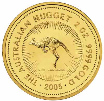 Reverse of Two Ounce Gold Nugget