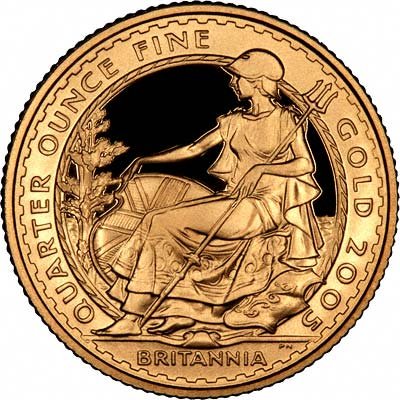 New Reverse Design on 2005 £25 Quarter Ounce Gold Proof Britannia