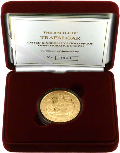 Gold Proof Trafalgar Crown in Presentation Box