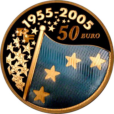 Reverse of 2005 Gold Fifty Euros