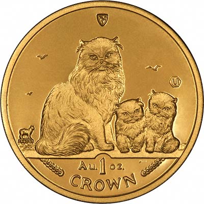 Himalayan Cat on Reverse of 2005 Manx Gold Crown