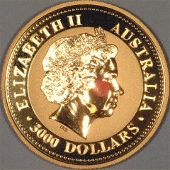 Obverse of 2005 Australian One Kilo Gold Kangaroo Nugget Coin