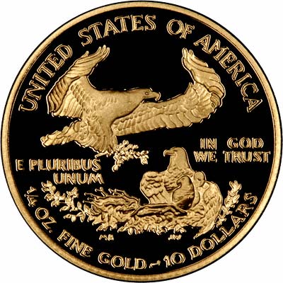 Reverse of 2005 Quarter Ounce Gold Proof Eagle