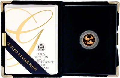 2005 Tenth Ounce Gold Proof Eagle in Presentation Case
