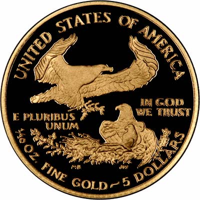 Reverse of 2005 Tenth Ounce Gold Proof Eagle