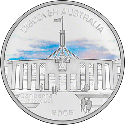 2006 Discover Australia One Ounce Silver Proof Coin Reverse