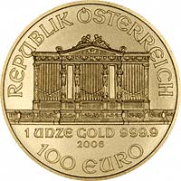 Obverse of Austrian One Ounce Gold Philharmoniker