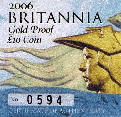 2006 Tenth Ounce Proof Britannia Certificate</b>